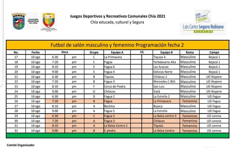 PROGRAMACION COMUNALES 10 AGOSTO
